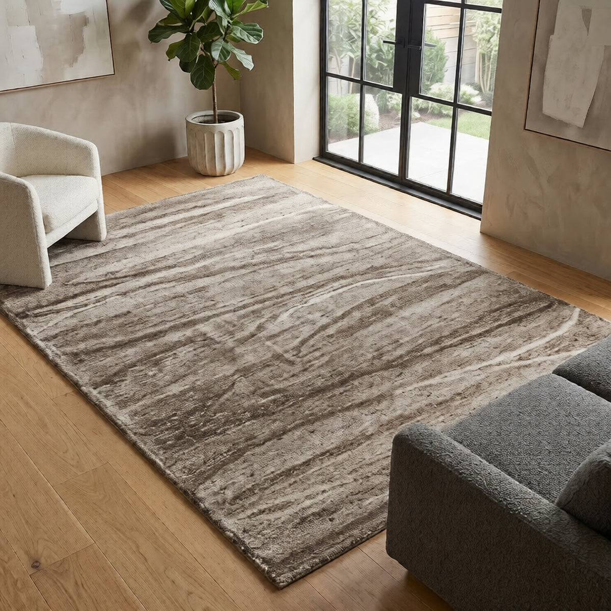 Amer Nimbus NIM-9 Brown Light Beige area rug - lifestyle view