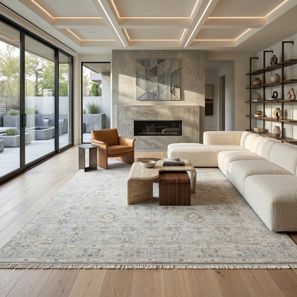 Amer Nuit Arabe NUI-134 Ice Blue area rug - lifestyle view