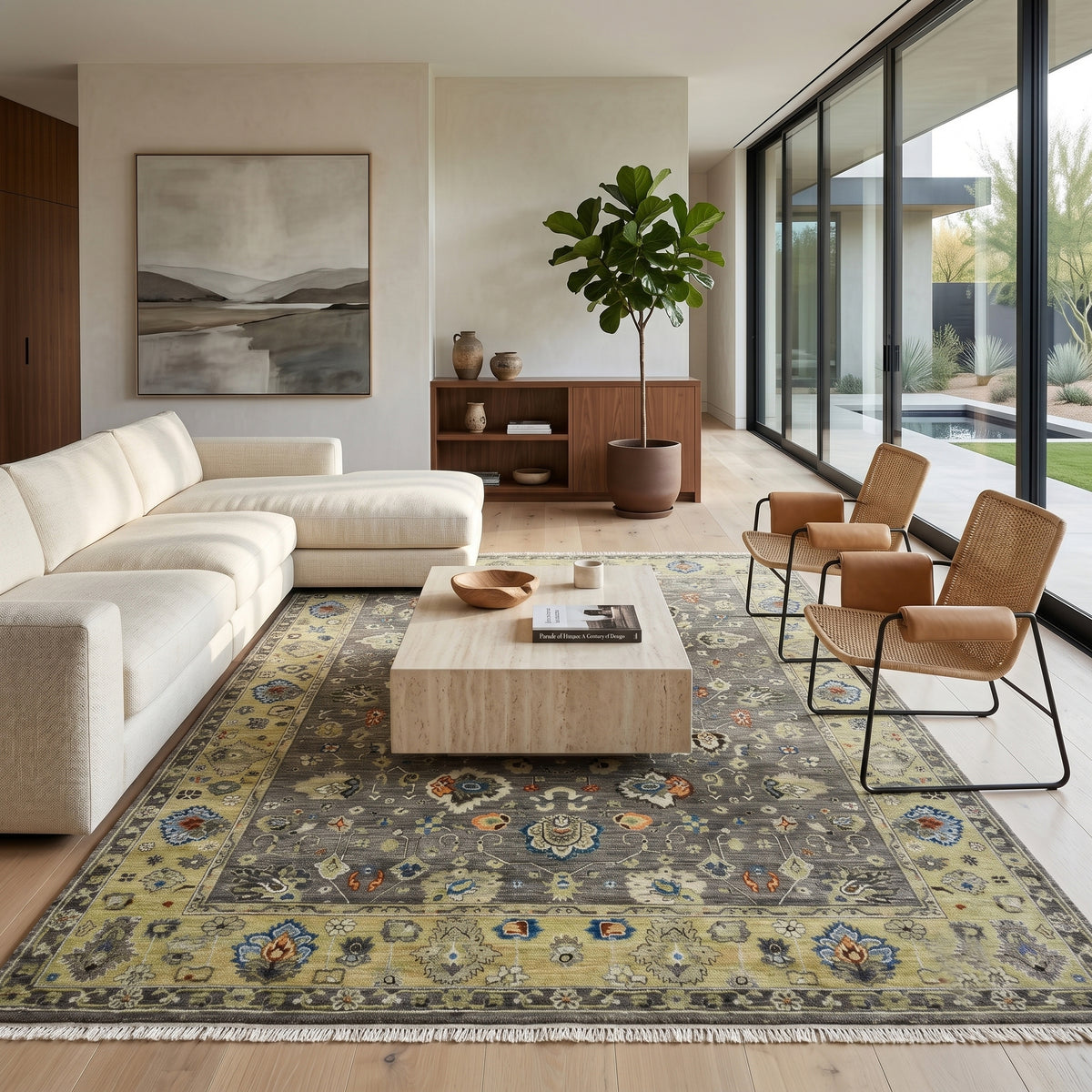 Amer Nuit Arabe NUI-46 Warm Taupe / Mellow area rug - lifestyle view