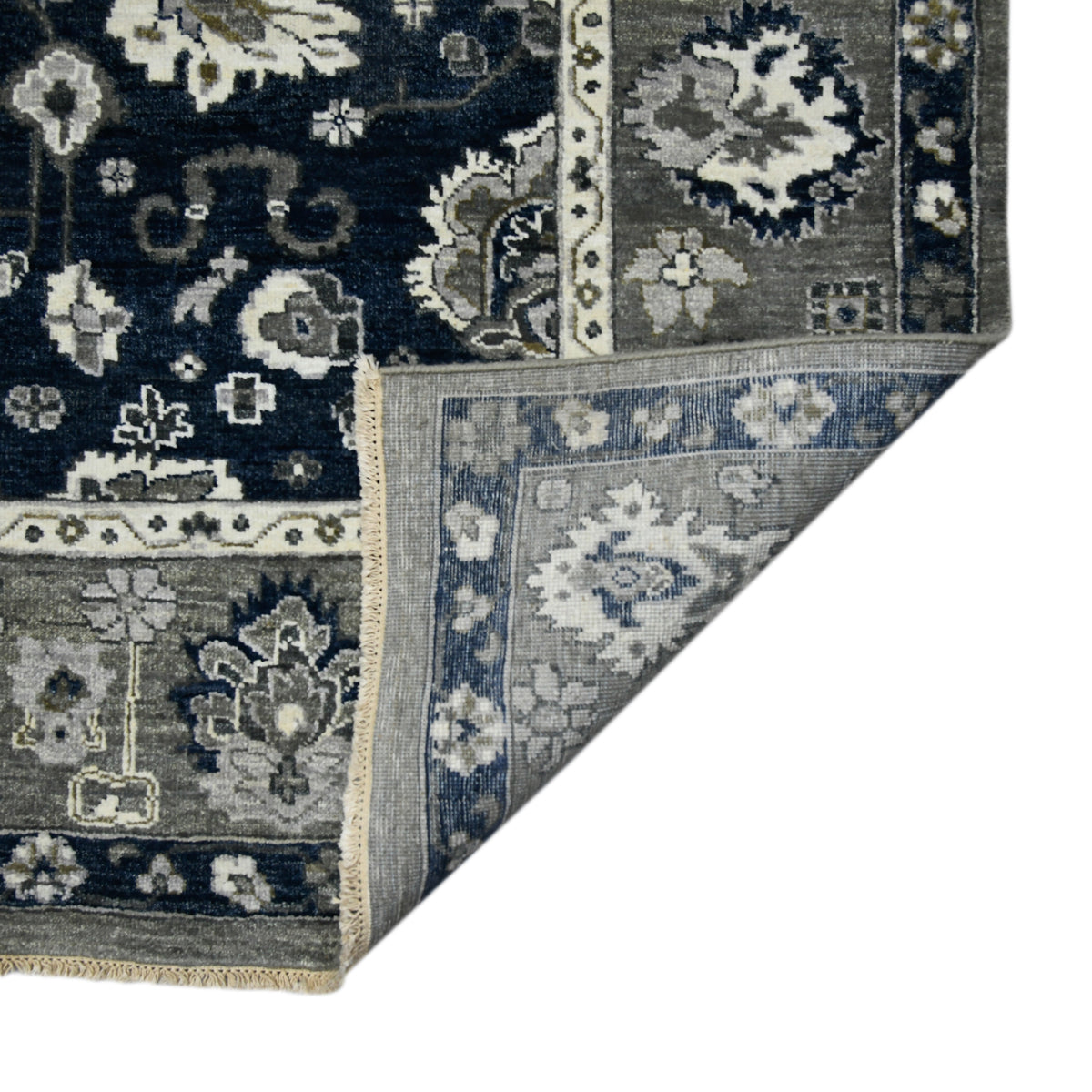Amer Nuit Arabe NUI-20 Blue Sapphire area rug - back view