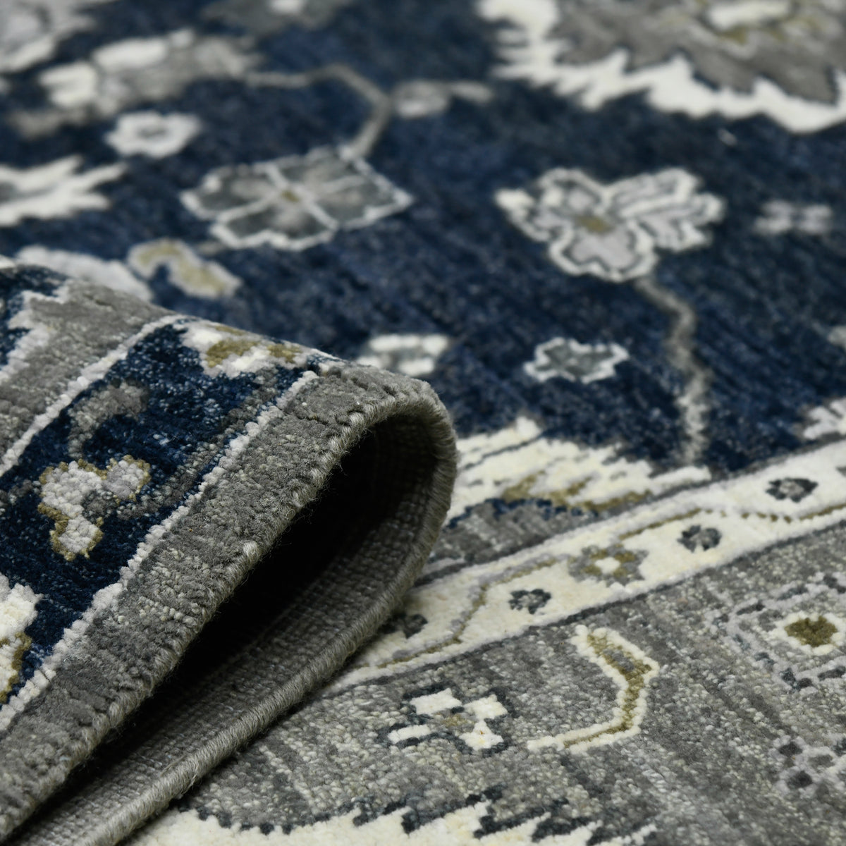 Amer Nuit Arabe NUI-20 Blue Sapphire area rug - rolled view