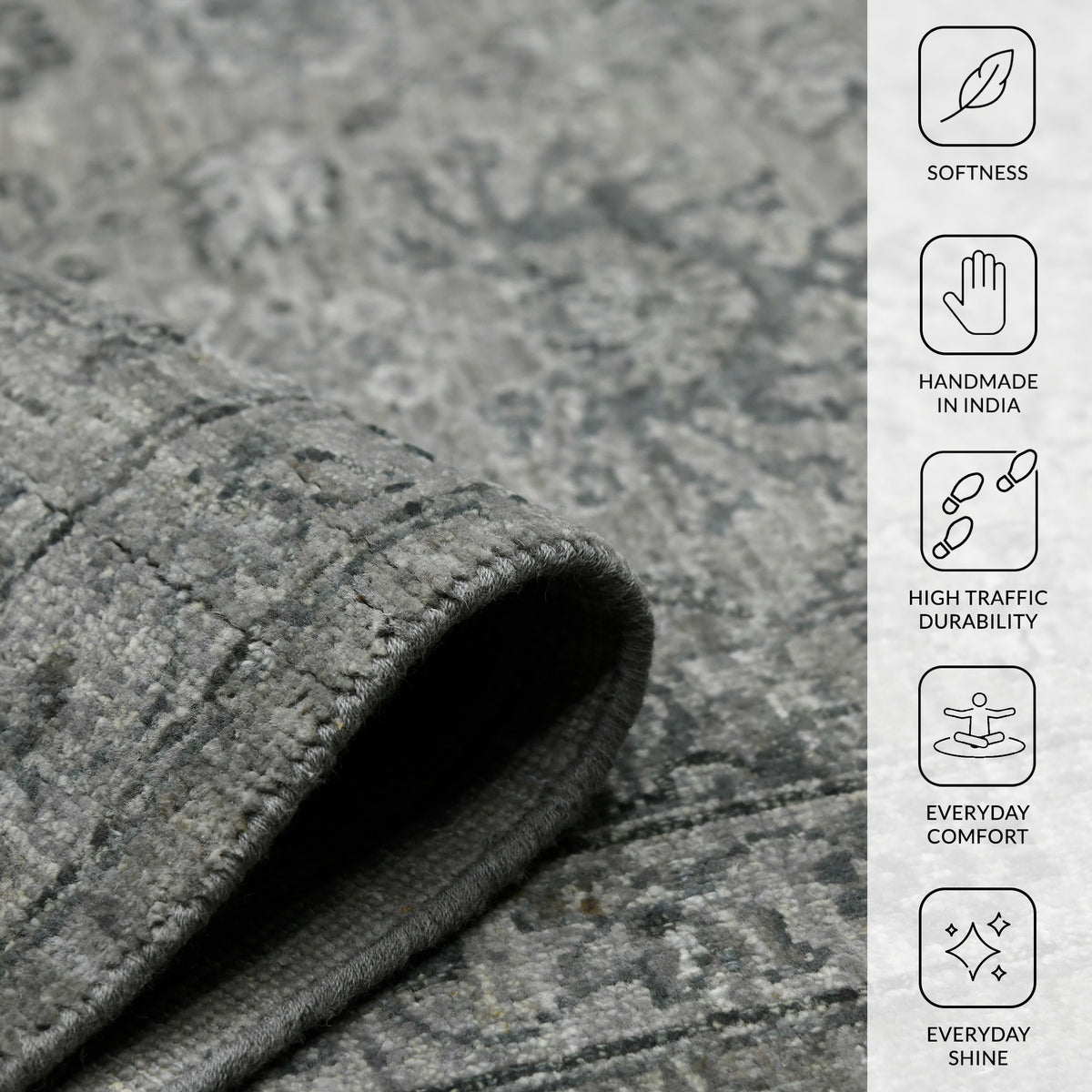 Amer Nuit Arabe NUI-5 Linen area rug - infographic view