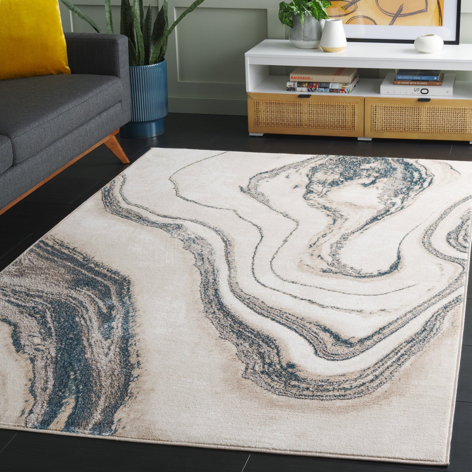 Safavieh Orchard Orc204A Ivory/Blue Rug.