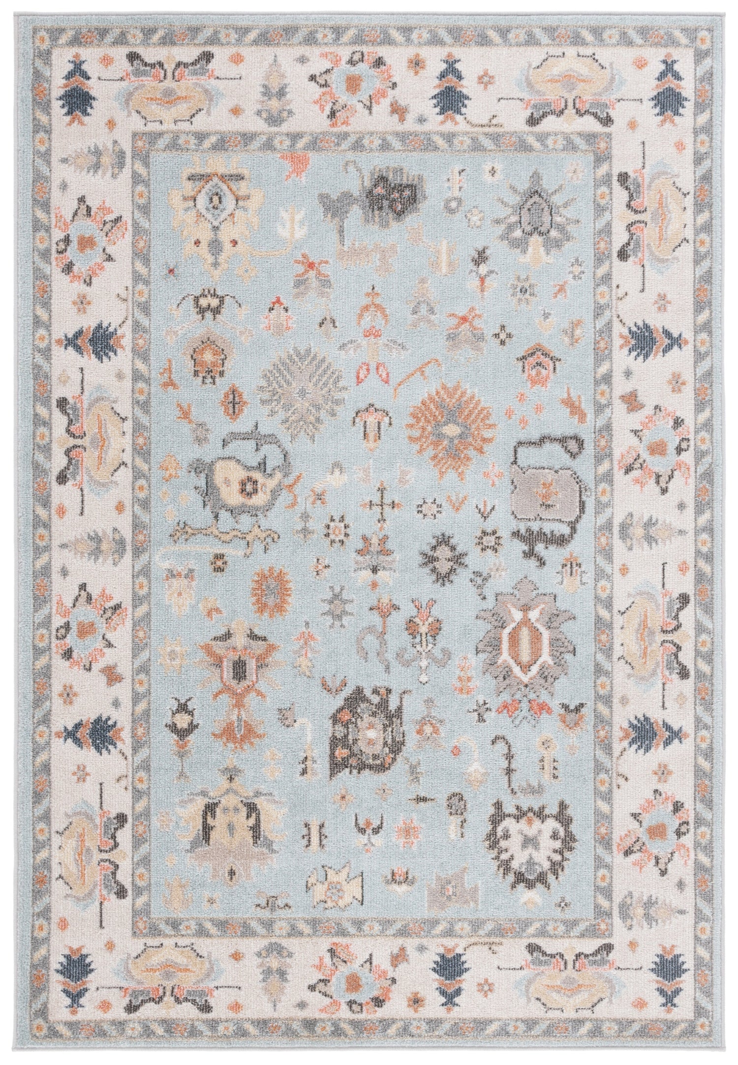 Safavieh Phoenix Phx562J Light Blue/Ivory Grey Rug.