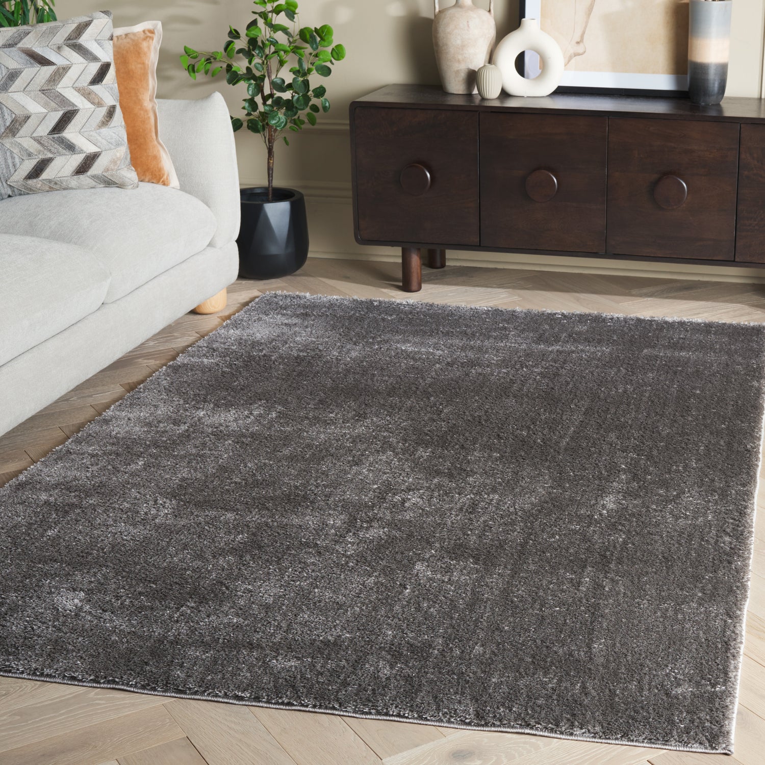 Safavieh Penelope Shag Pnl540F Grey Rug.