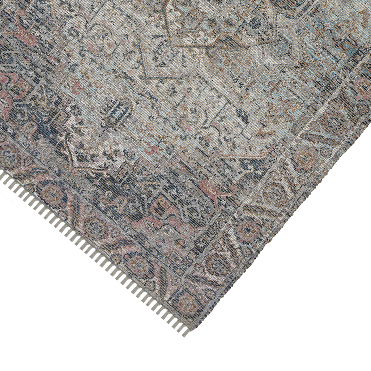 Amer Prairie PRE-5 Light Blue / Pink area rug - corner view