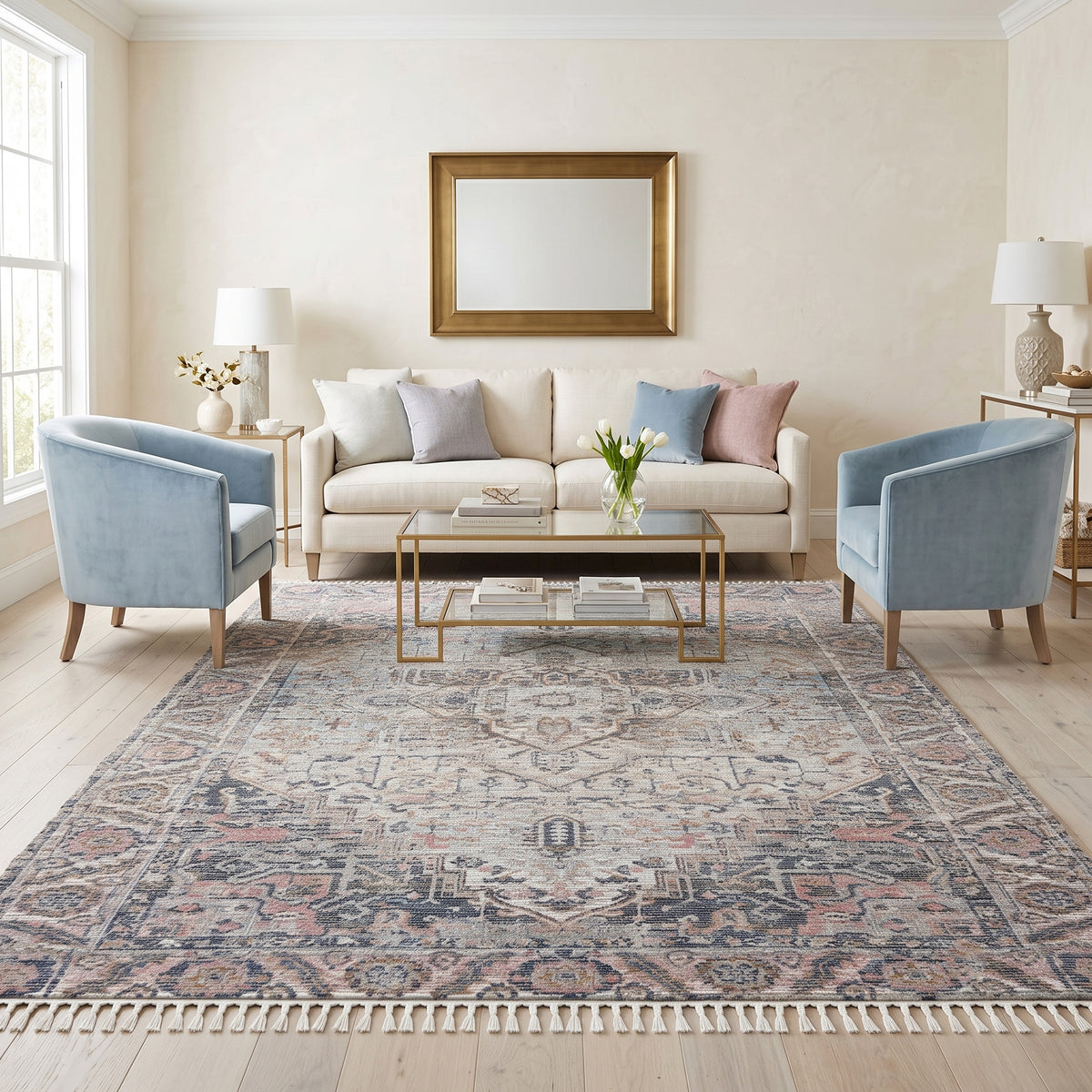 Amer Prairie PRE-5 Light Blue / Pink area rug - lifestyle view