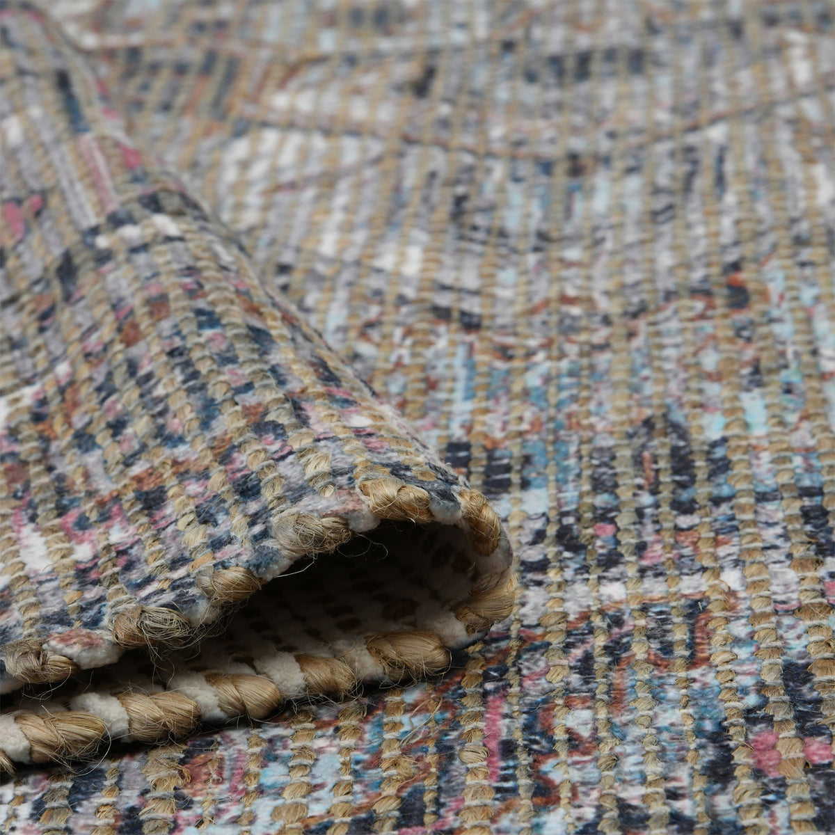 Amer Prairie PRE-5 Light Blue / Pink area rug - rolled view