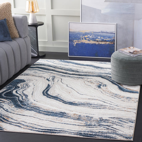 Safavieh Parker Prk128M Ivory/Navy Rug.