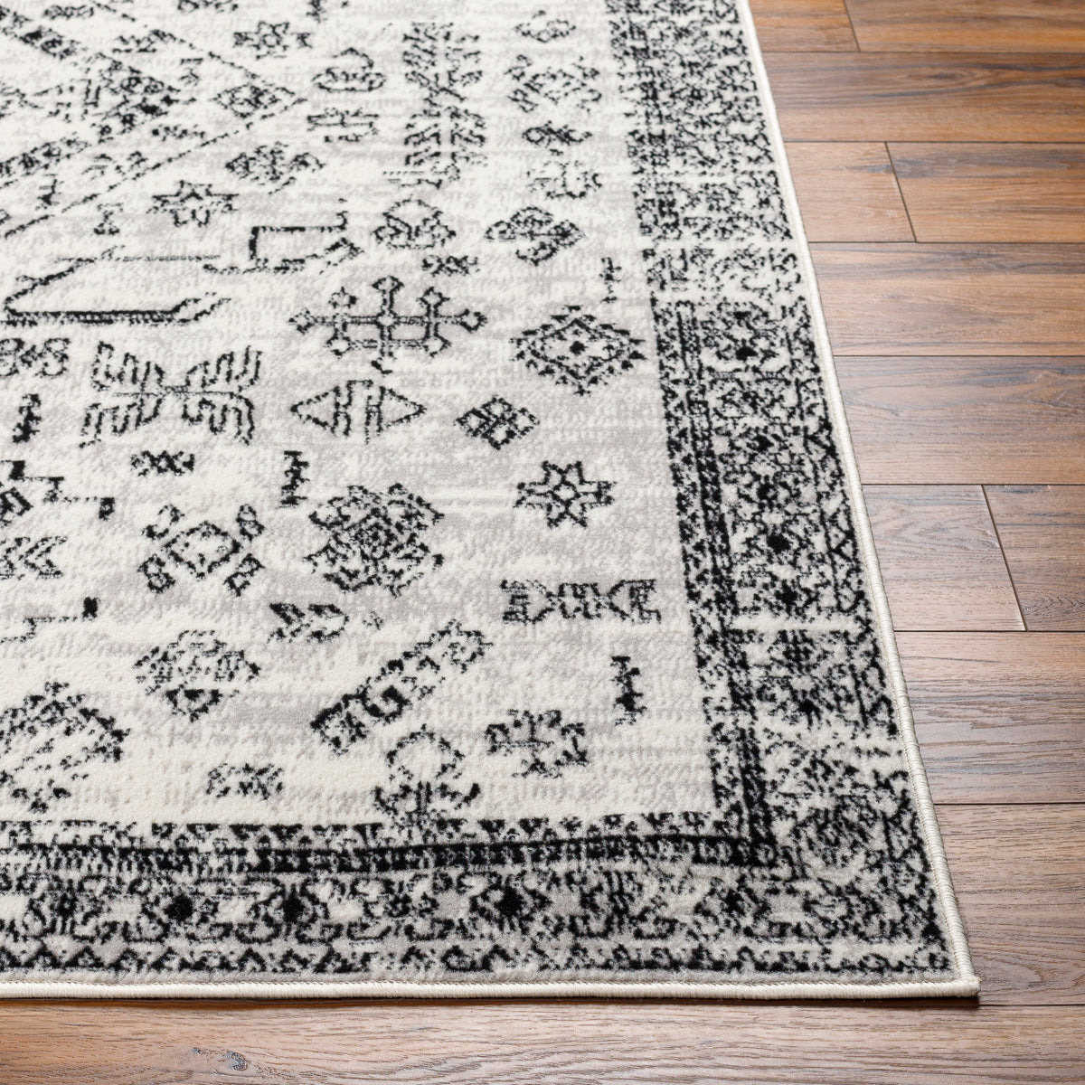 Surya Pisa Pss-2366 Light Gray, Medium Gray, Black Rug.