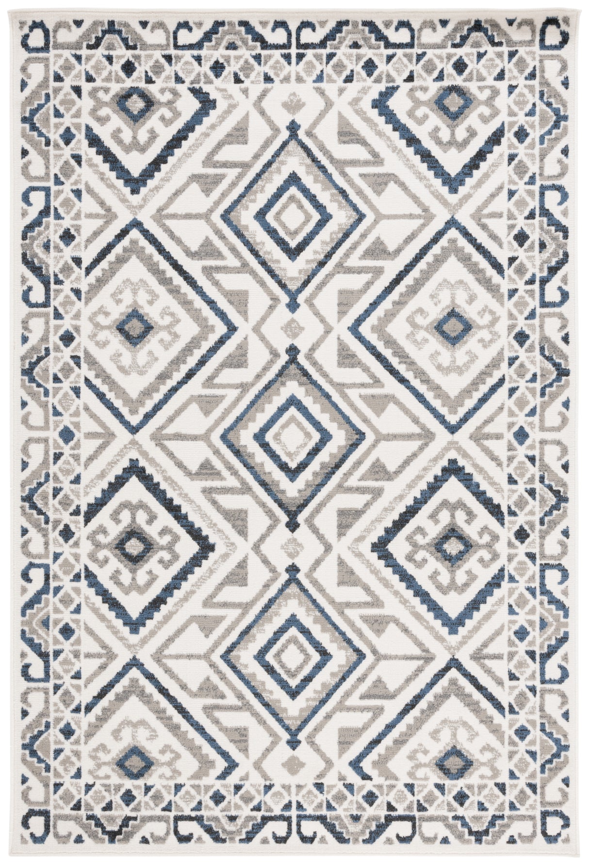 Safavieh Pyramid Pyr221A Ivory/Grey Navy Rug.