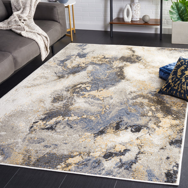 Safavieh Pyramid Pyr227F Grey/Navy Gold Rug.