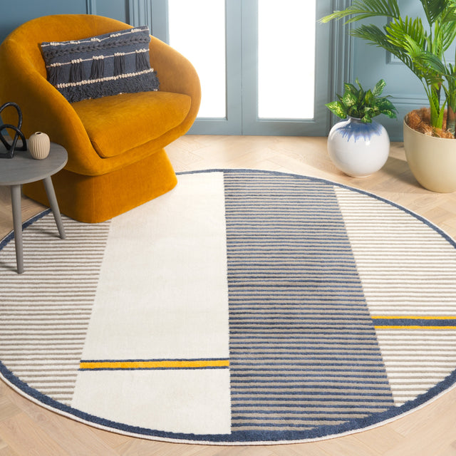 Safavieh Pyramid Pyr234A Grey/Ivory Navy Rug.