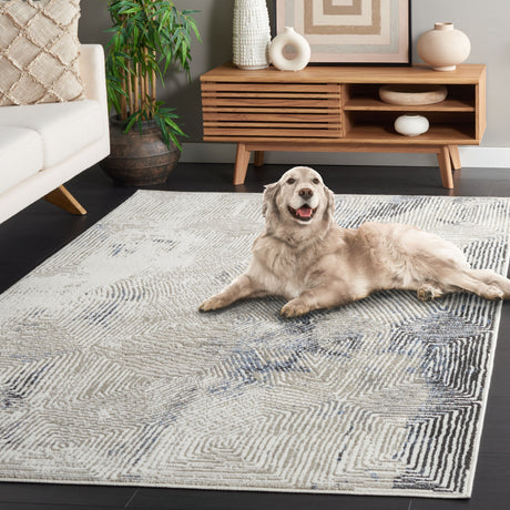 Safavieh Pyramid Pyr249A Ivory Grey/Navy Rug.