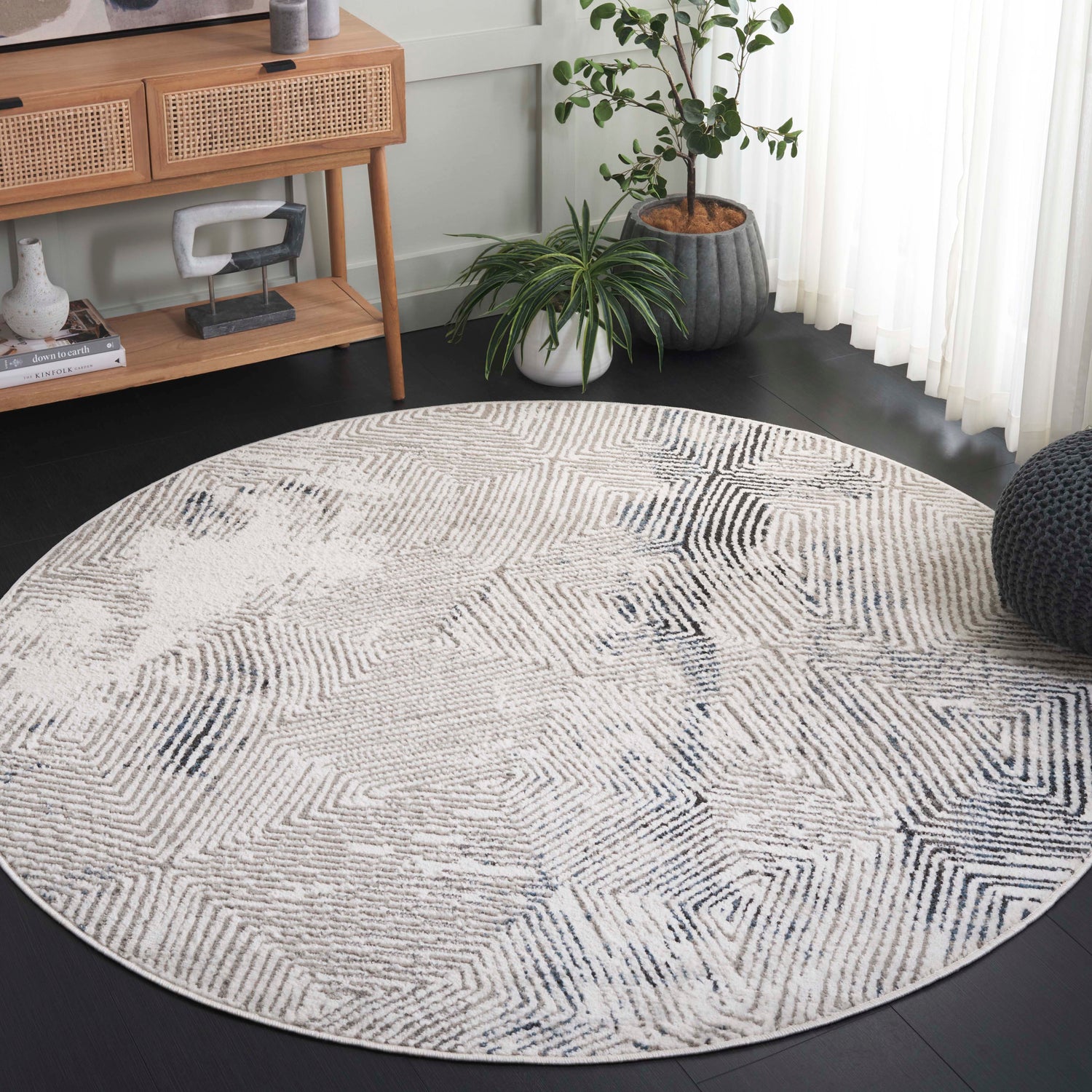 Safavieh Pyramid Pyr249A Ivory Grey/Navy Rug.