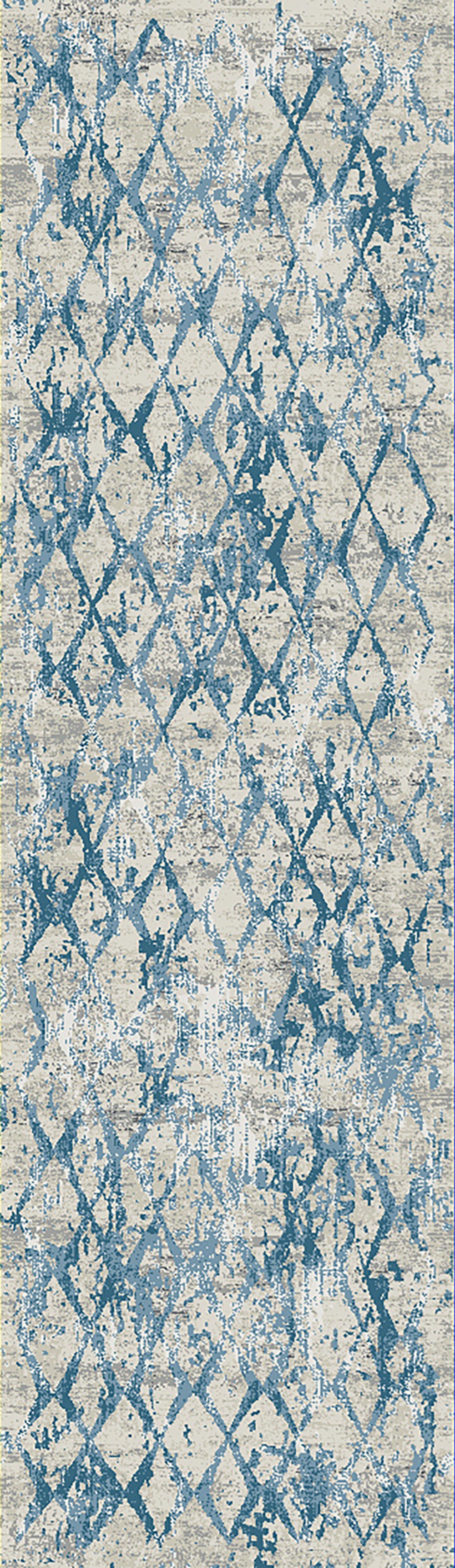 Dynamic Rugs Quartz 27039 Ivory / Blue Rugs - runner view