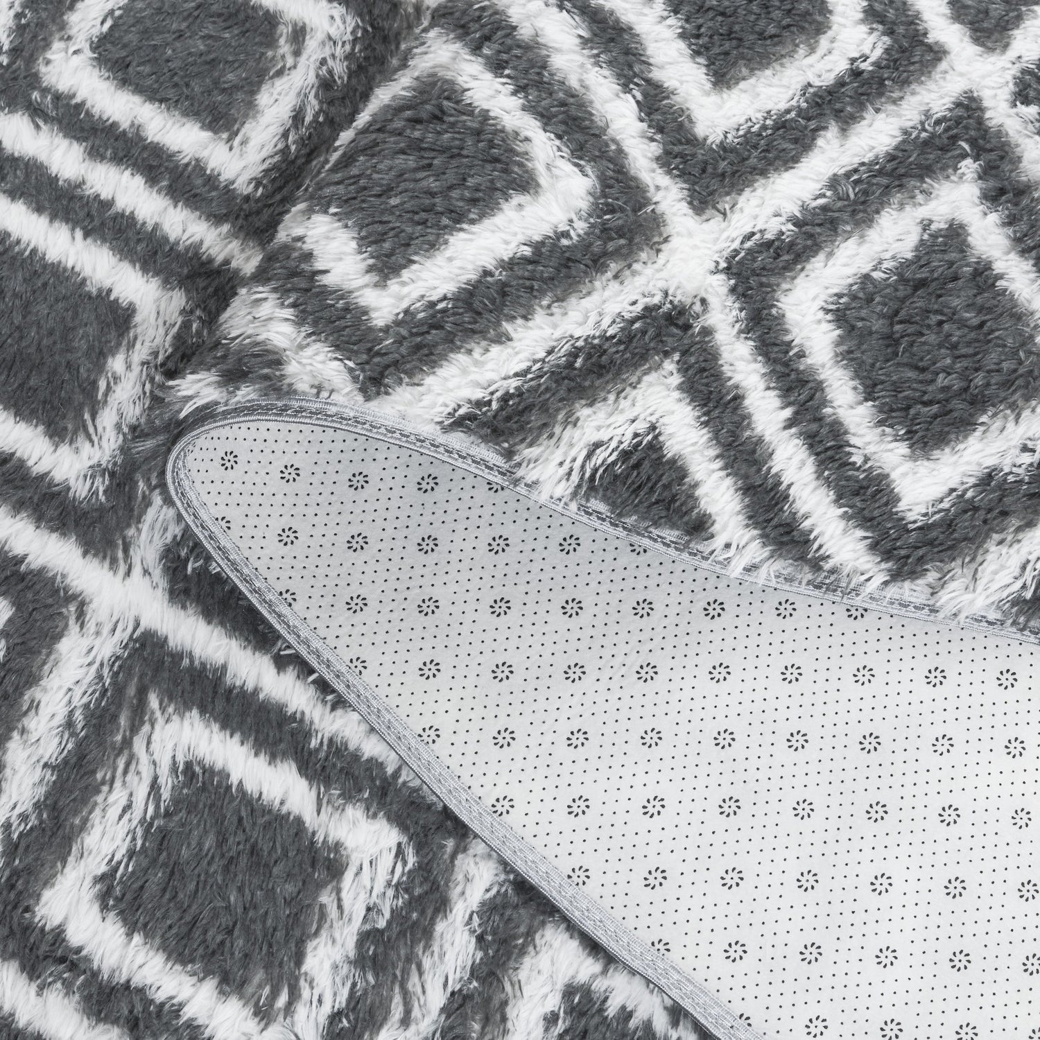 Safavieh Rainbow Shag Rbo102H Charcoal/White Rug.