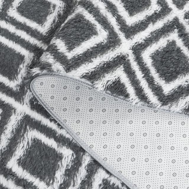 Safavieh Rainbow Shag Rbo102H Charcoal/White Rug.