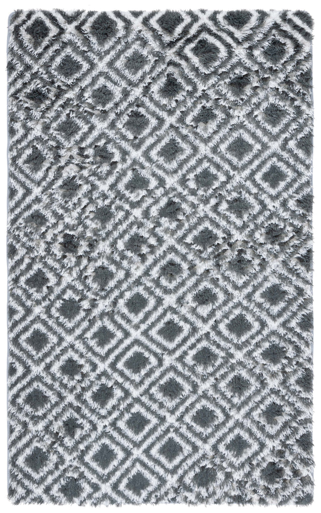 Safavieh Rainbow Shag Rbo102H Charcoal/White Rug.