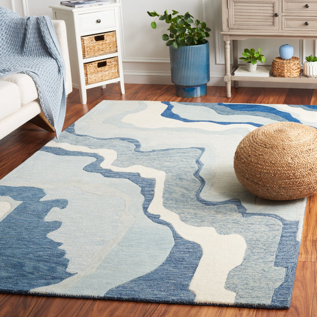 Safavieh Rodeo Rd406N Ivory/Navy Rug.