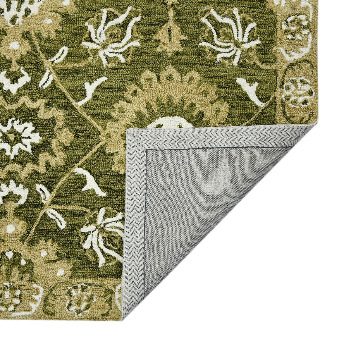 Amer Romania ROM-6 Olive Green area rug - back view