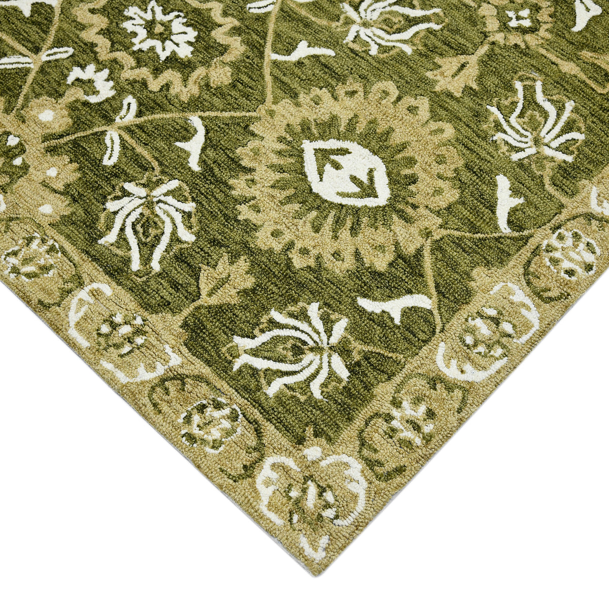 Amer Romania ROM-6 Olive Green area rug - corner view