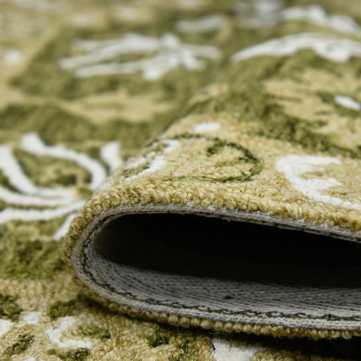 Amer Romania ROM-6 Olive Green area rug - rolled view