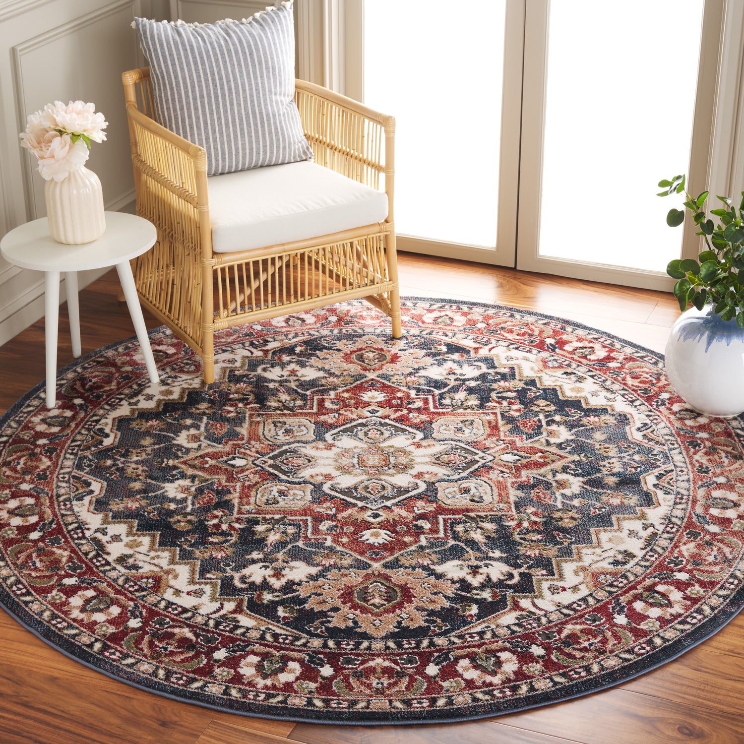 Safavieh Rosewood Row112B Ivory/Red Rug.