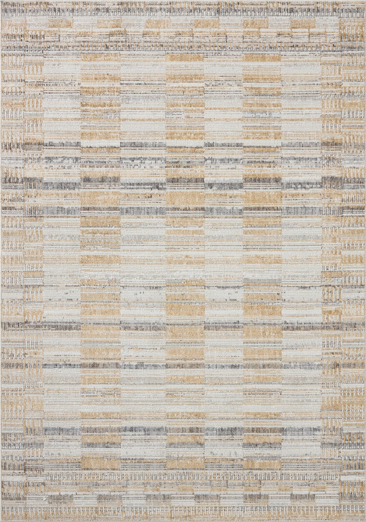 Loloi Roxie ROX-03 Contemporary Power Loomed Granite, Gold Rug