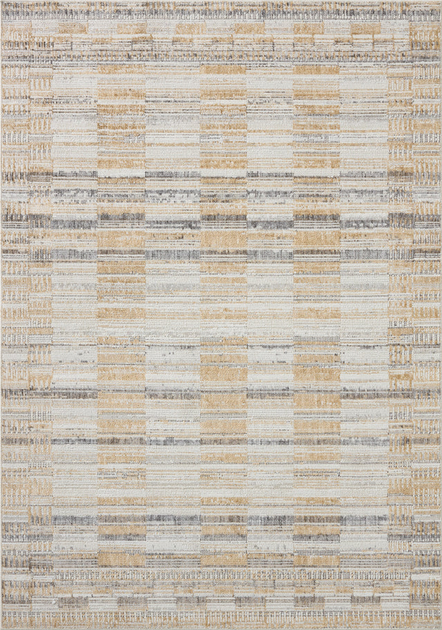 Loloi Roxie ROX-03 Contemporary Power Loomed Granite, Gold Rug