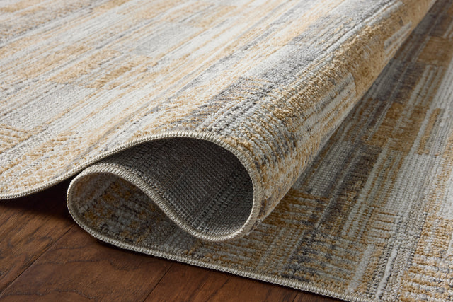 Loloi Roxie ROX-03 Contemporary Power Loomed Granite, Gold Rug