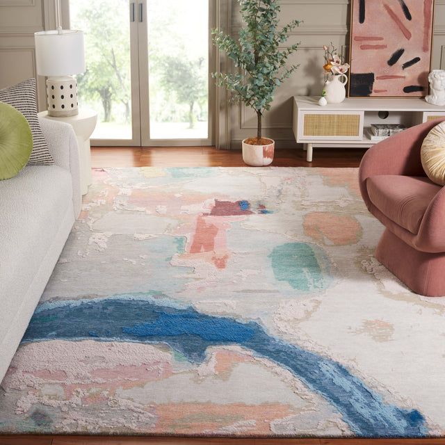 Safavieh Saint Tropez Sat104M Blue/Blush Rug.