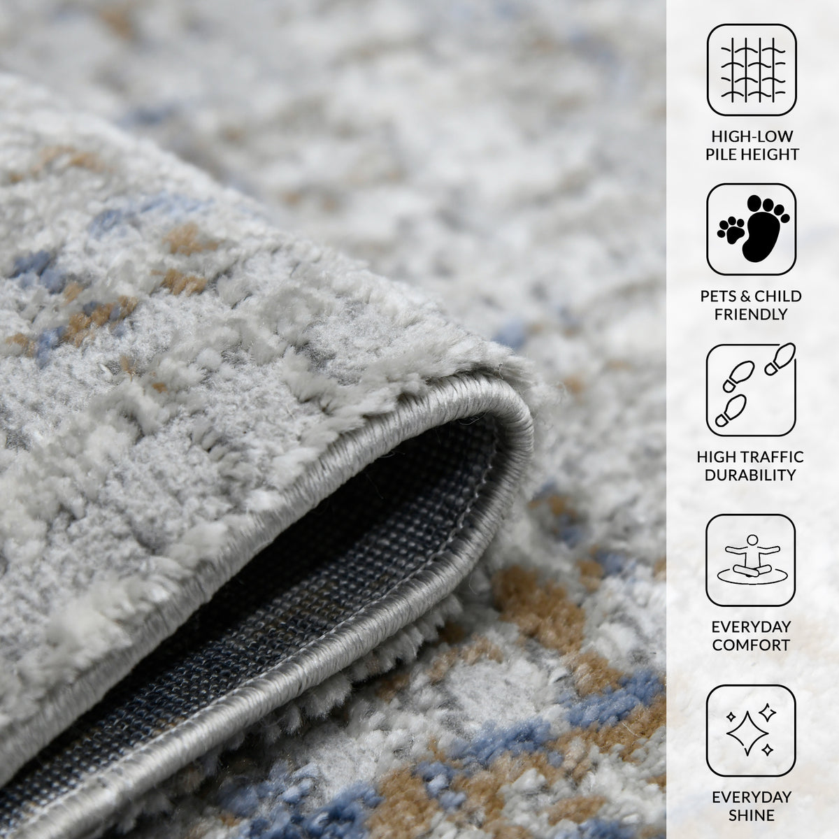 Amer Savannah SAV-4 Gray / Gold area rug - infographic view