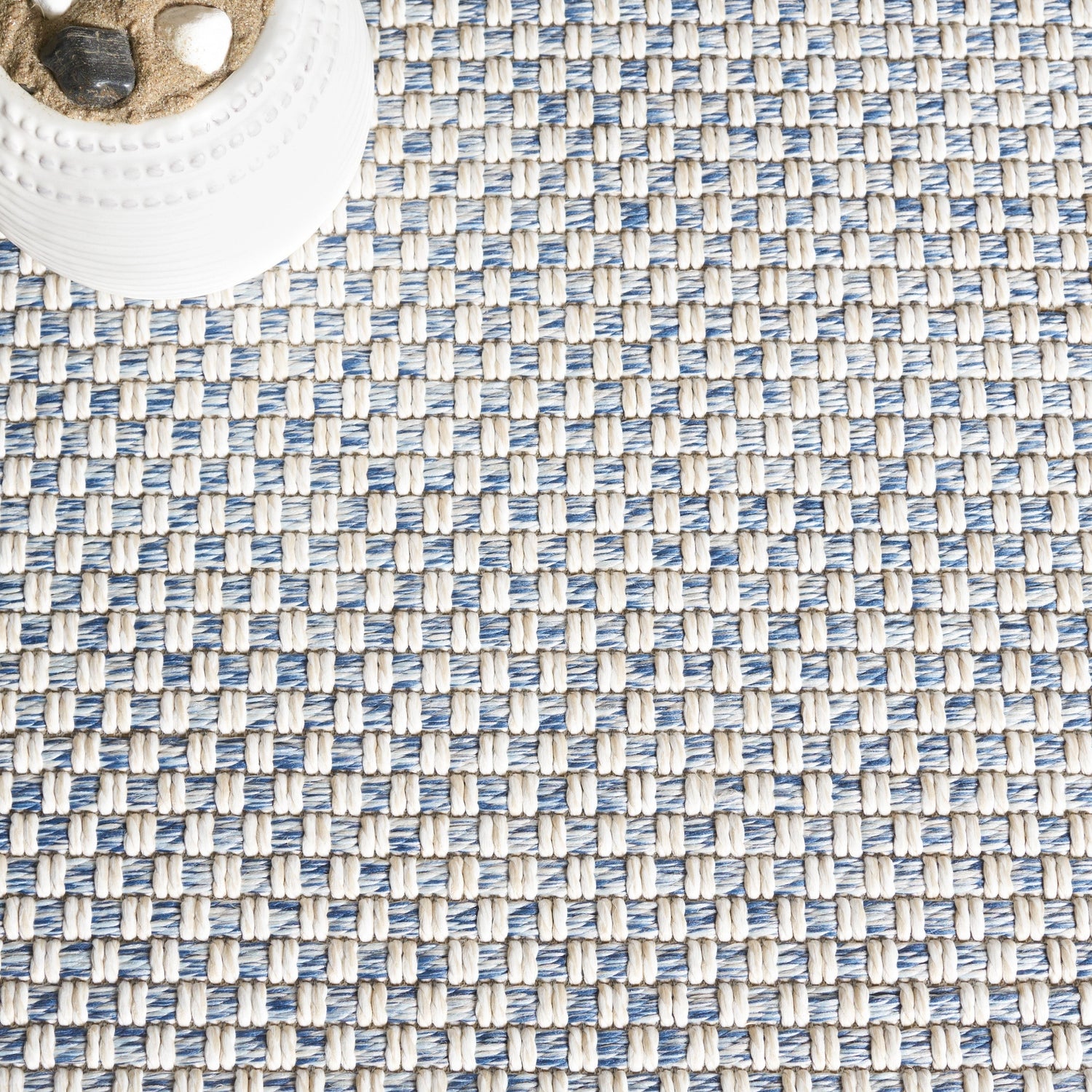 Safavieh Sisal All-Weather Saw460M Blue/Ivory Rug.