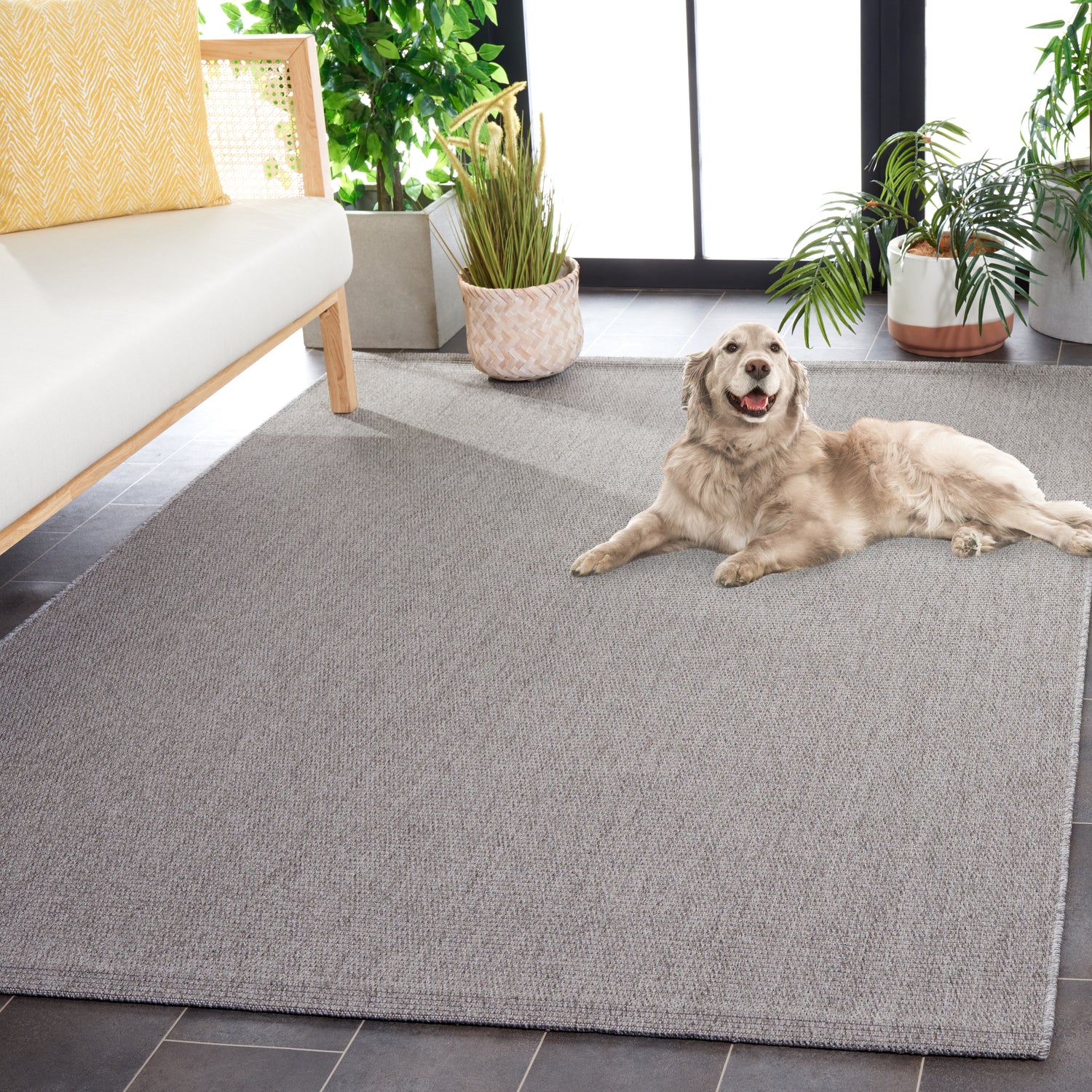 Safavieh Sisal All-Weather Saw642F Grey Rug.