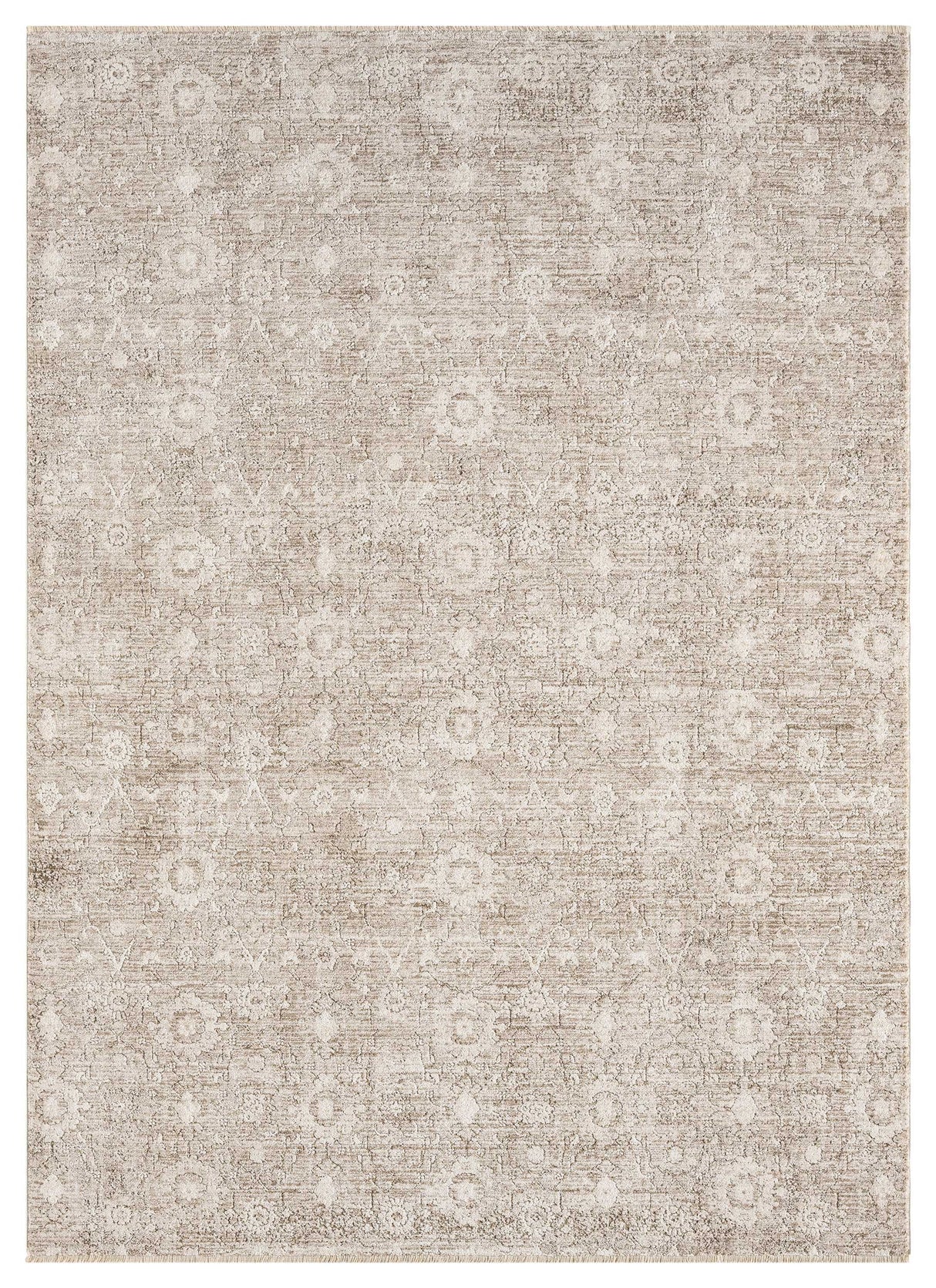 Dynamic Rugs Sequence 18501 Power Loomed Transitional Beige/White Rug