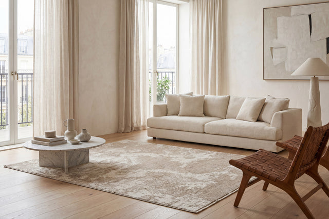 Dynamic Rugs Sequence 18502 Power Loomed Modern Beige/Dark Beige Rug