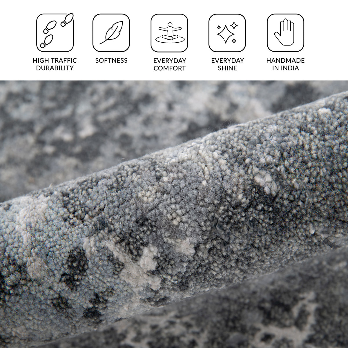 Amer Serena SER-12 Charcoal area rug - infographic view