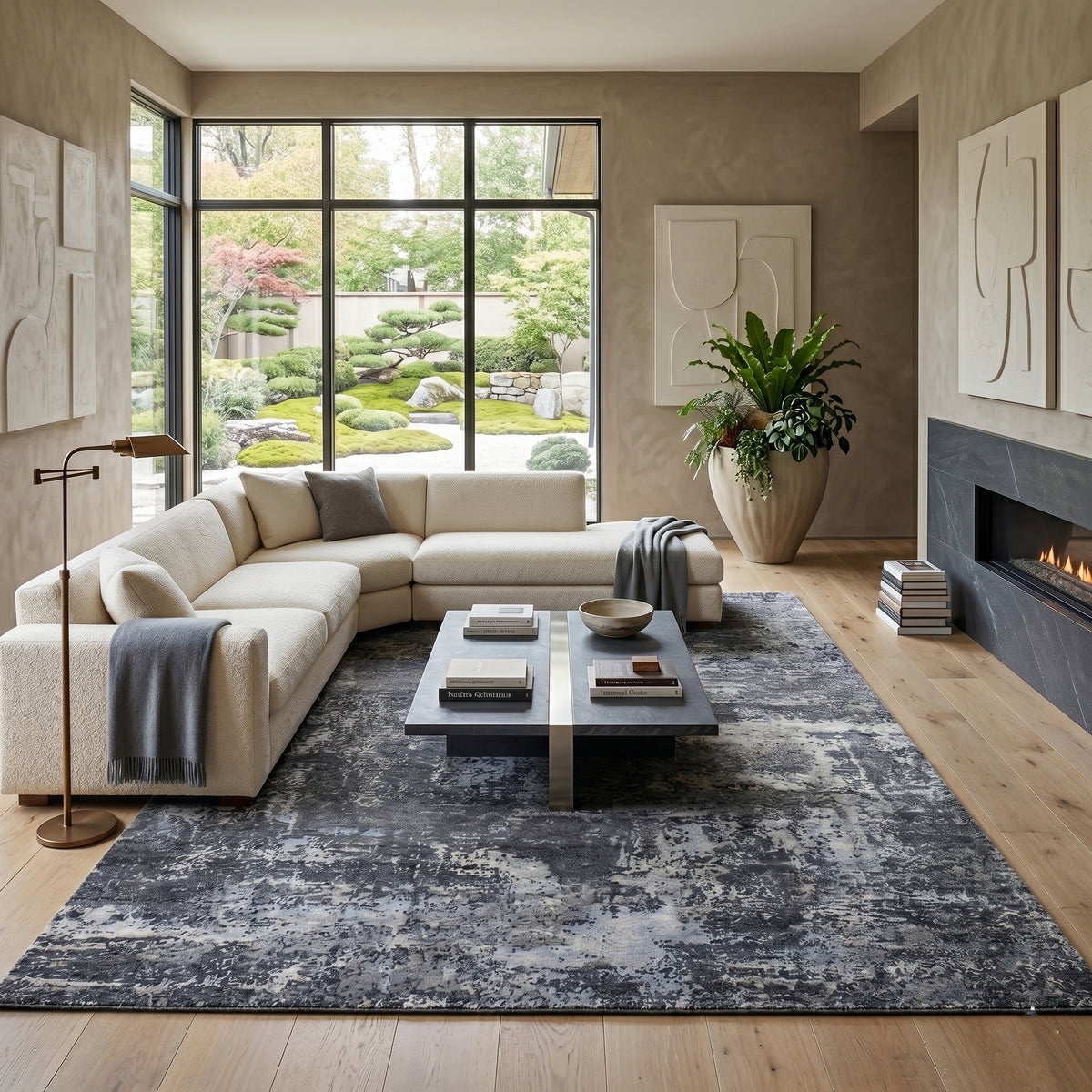 Amer Serena SER-12 Charcoal area rug - lifestyle view