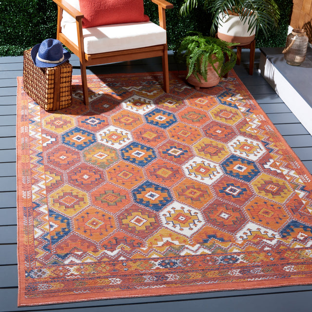 Safavieh Sunrise Sun630D Gold/Rust Blue Rug.