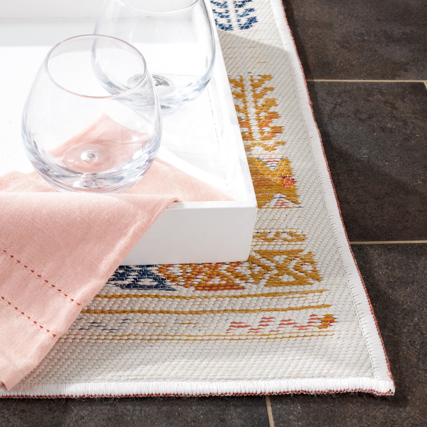 Safavieh Sunrise Sun630D Gold/Rust Blue Rug.