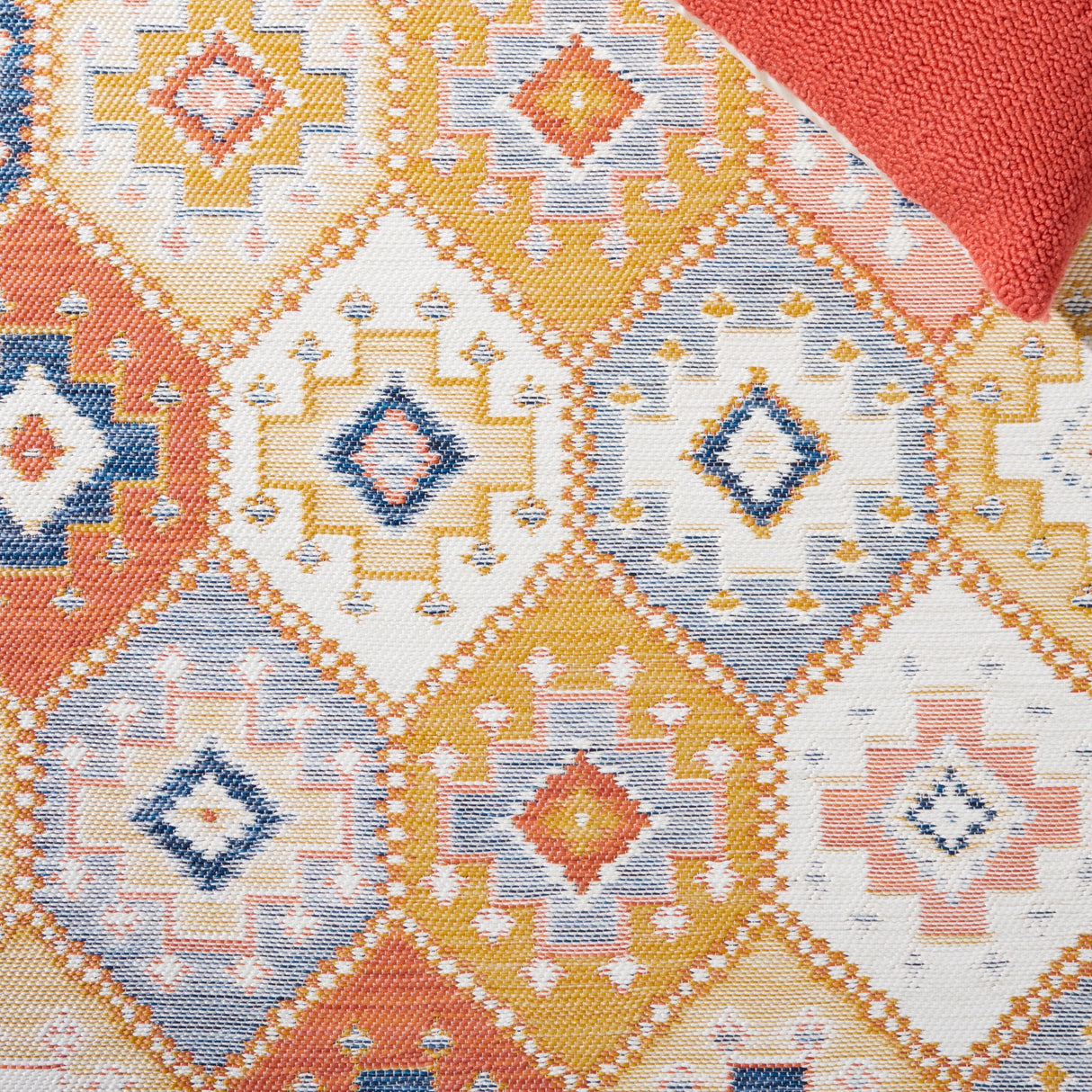 Safavieh Sunrise Sun630D Gold/Rust Blue Rug.