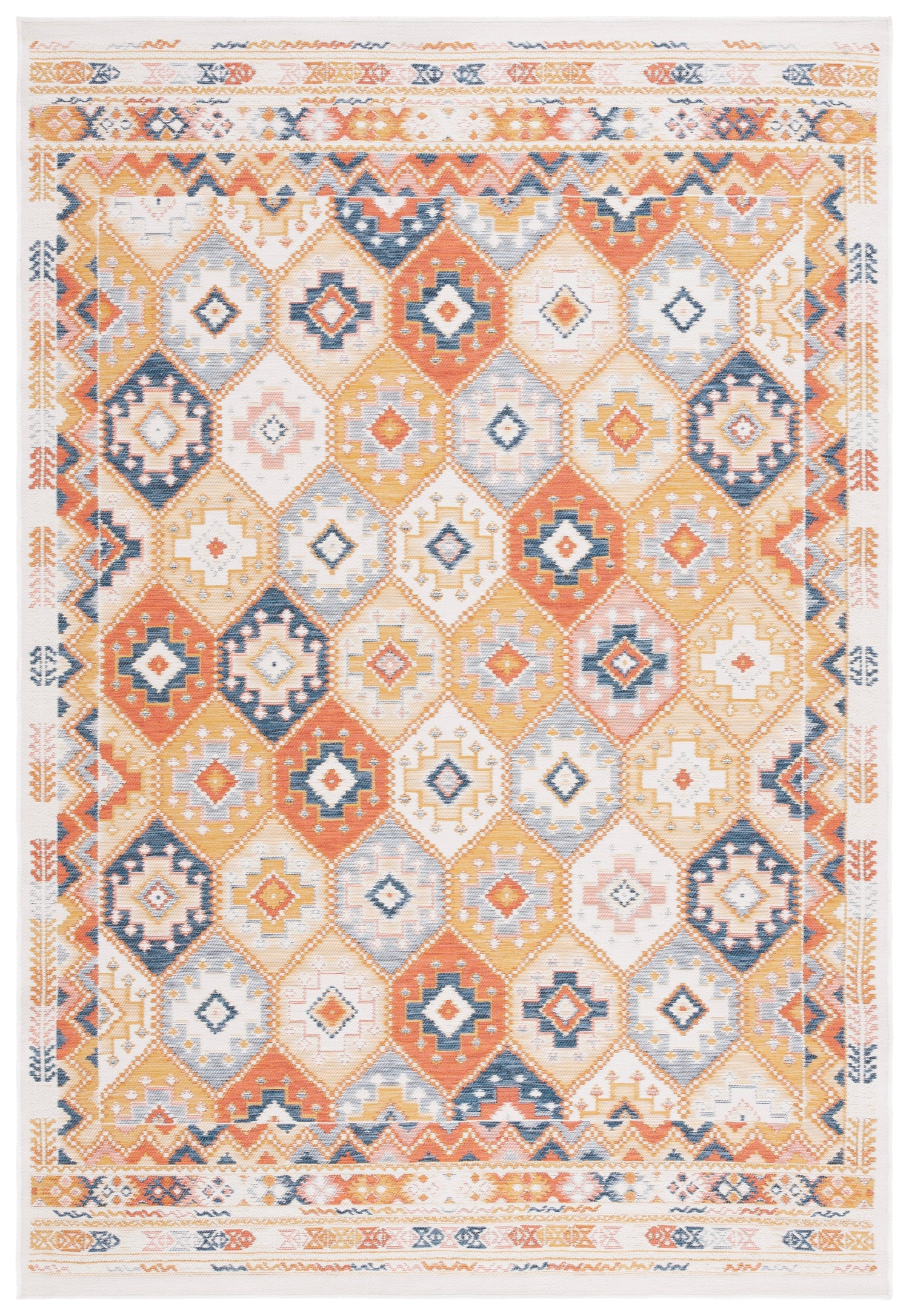 Safavieh Sunrise Sun630D Gold/Rust Blue Rug.