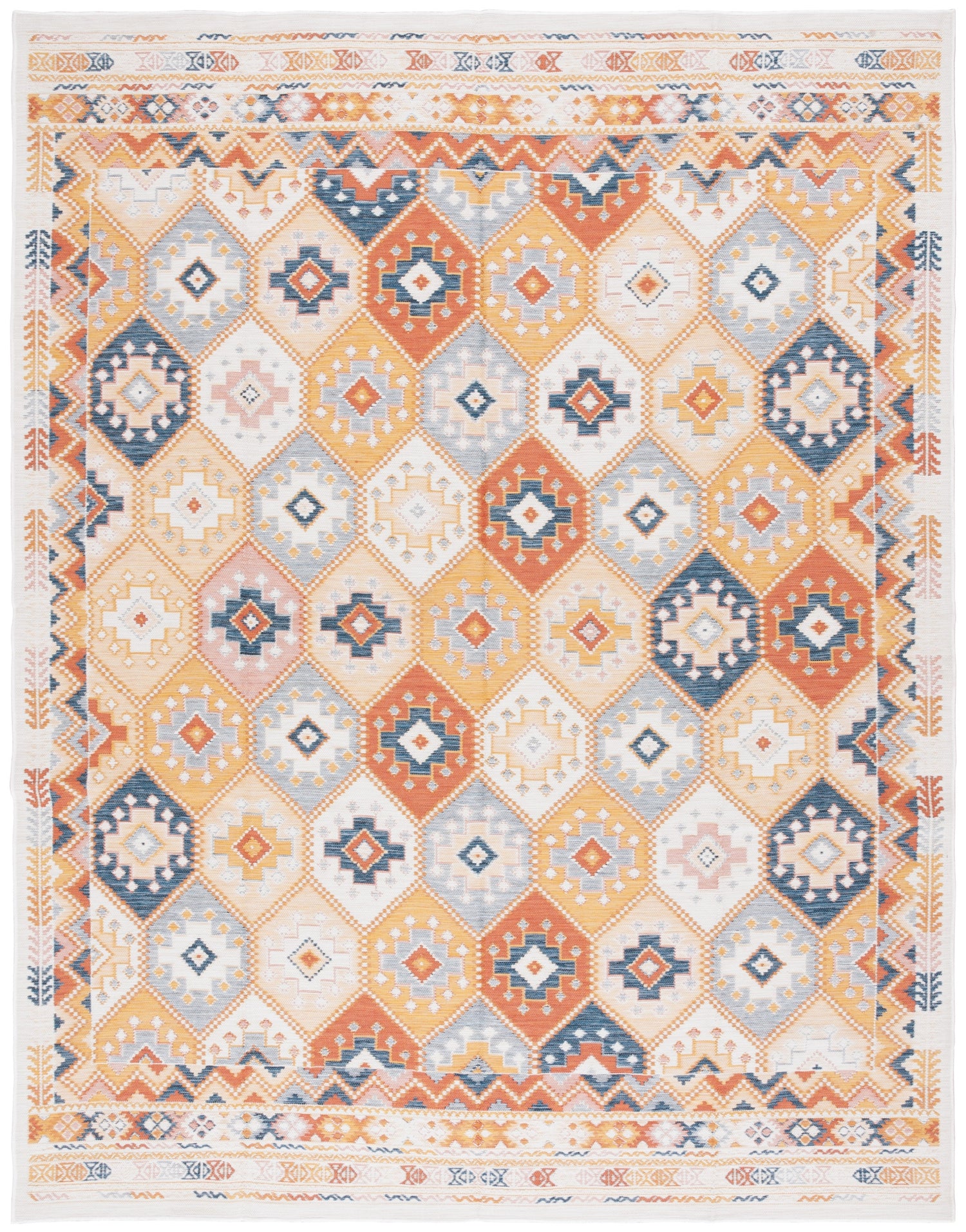 Safavieh Sunrise Sun630D Gold/Rust Blue Rug.
