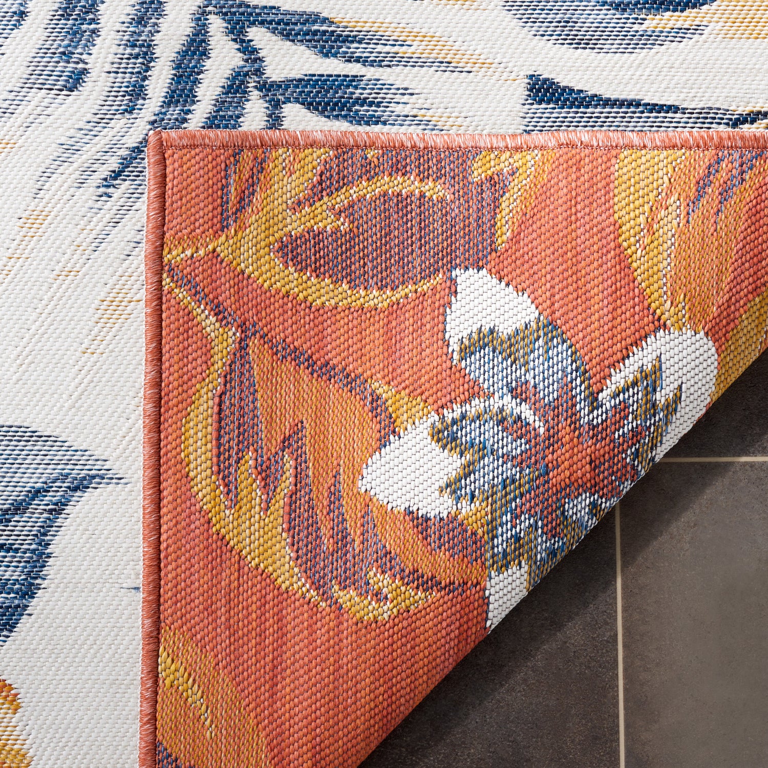 Safavieh Sunrise Sun671C Ivory/Rust Blue Rug.