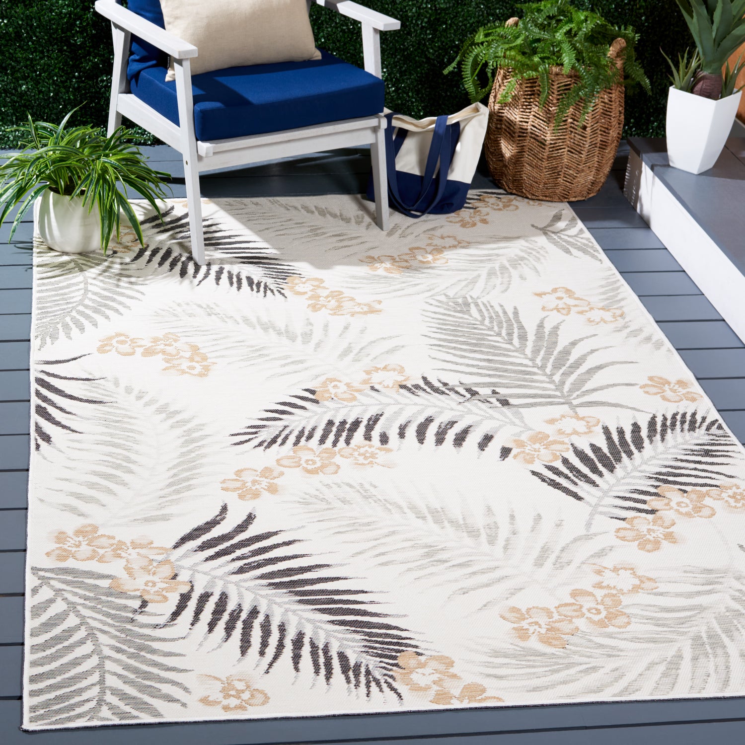 Safavieh Sunrise Sun675B Ivory/Grey Black Rug.