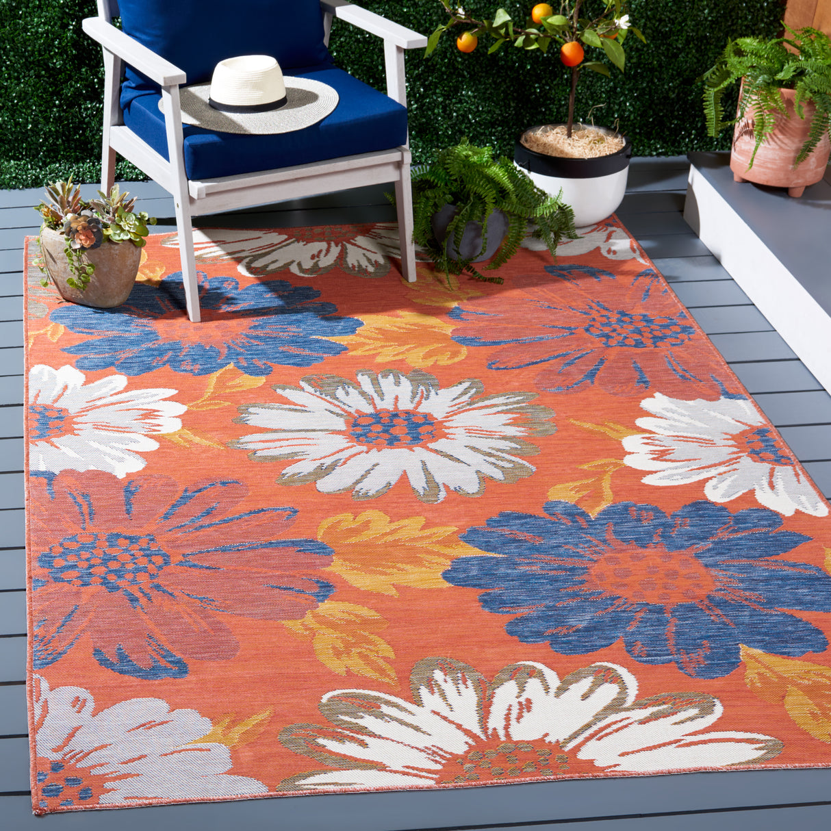 Safavieh Sunrise Sun689A Ivory/Rust Gold Rug.