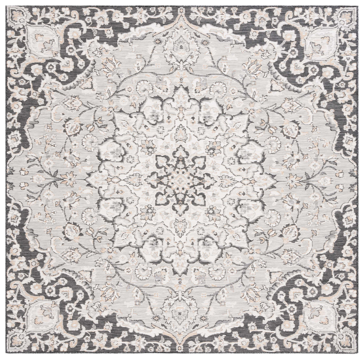 Safavieh Sunrise Sun696F Grey/Beige Black Rug.