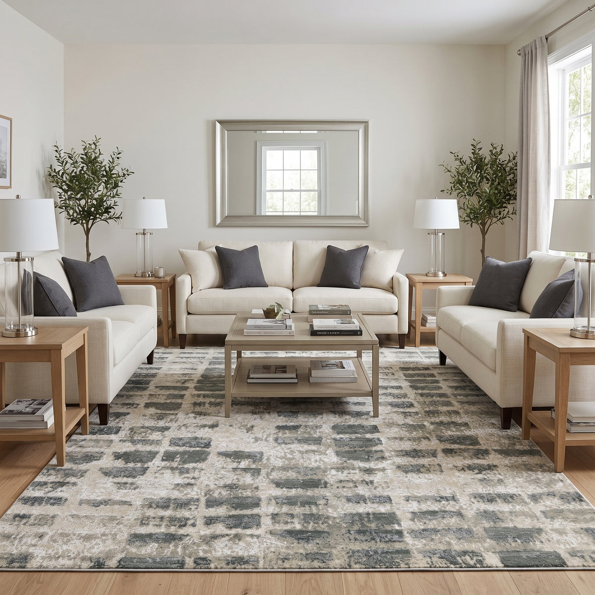 Amer Synergy SYN-45 Silver Sand area rug - lifestyle view