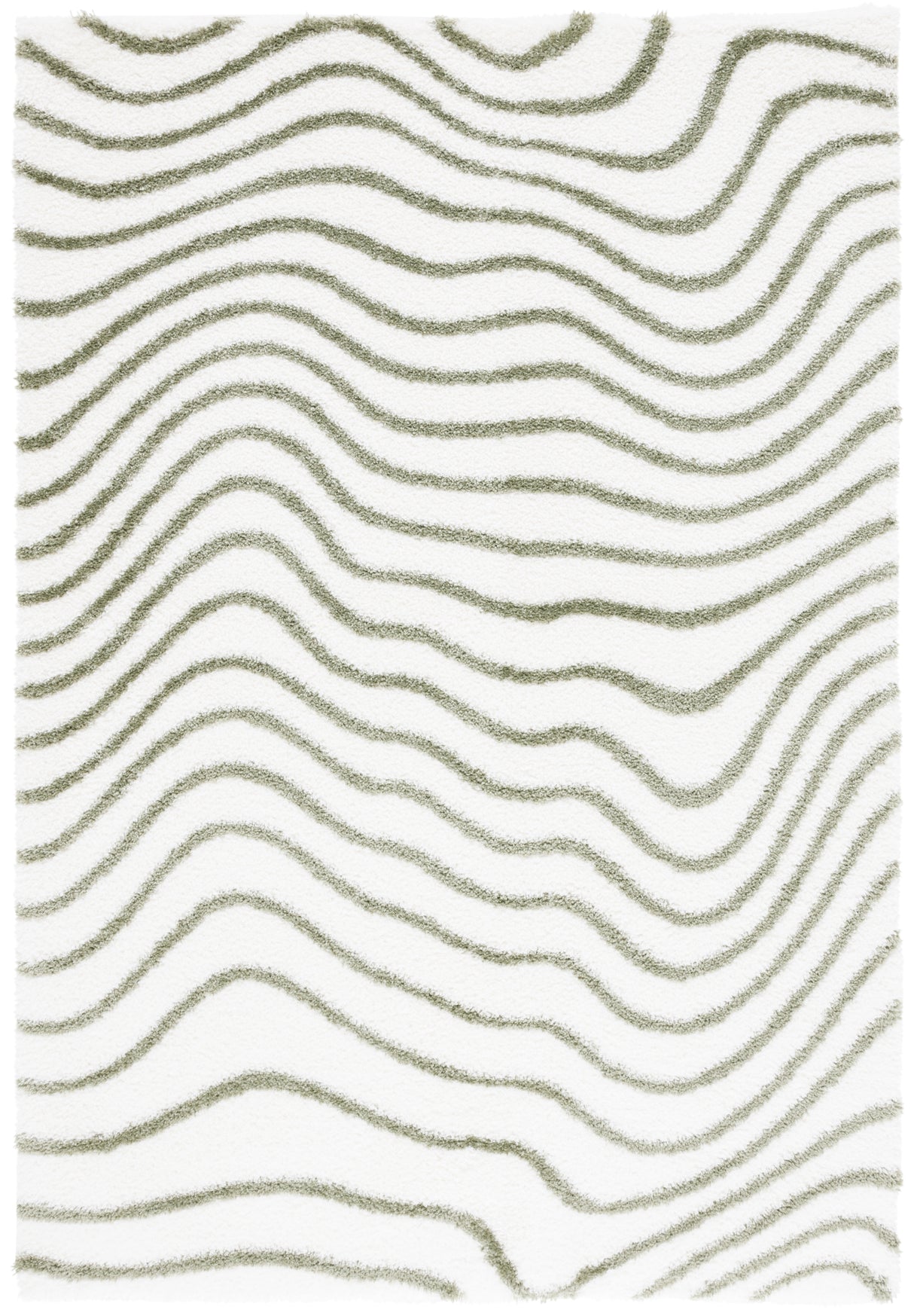 Safavieh Tahoe Shag Tho680W Ivory/Green Rug.